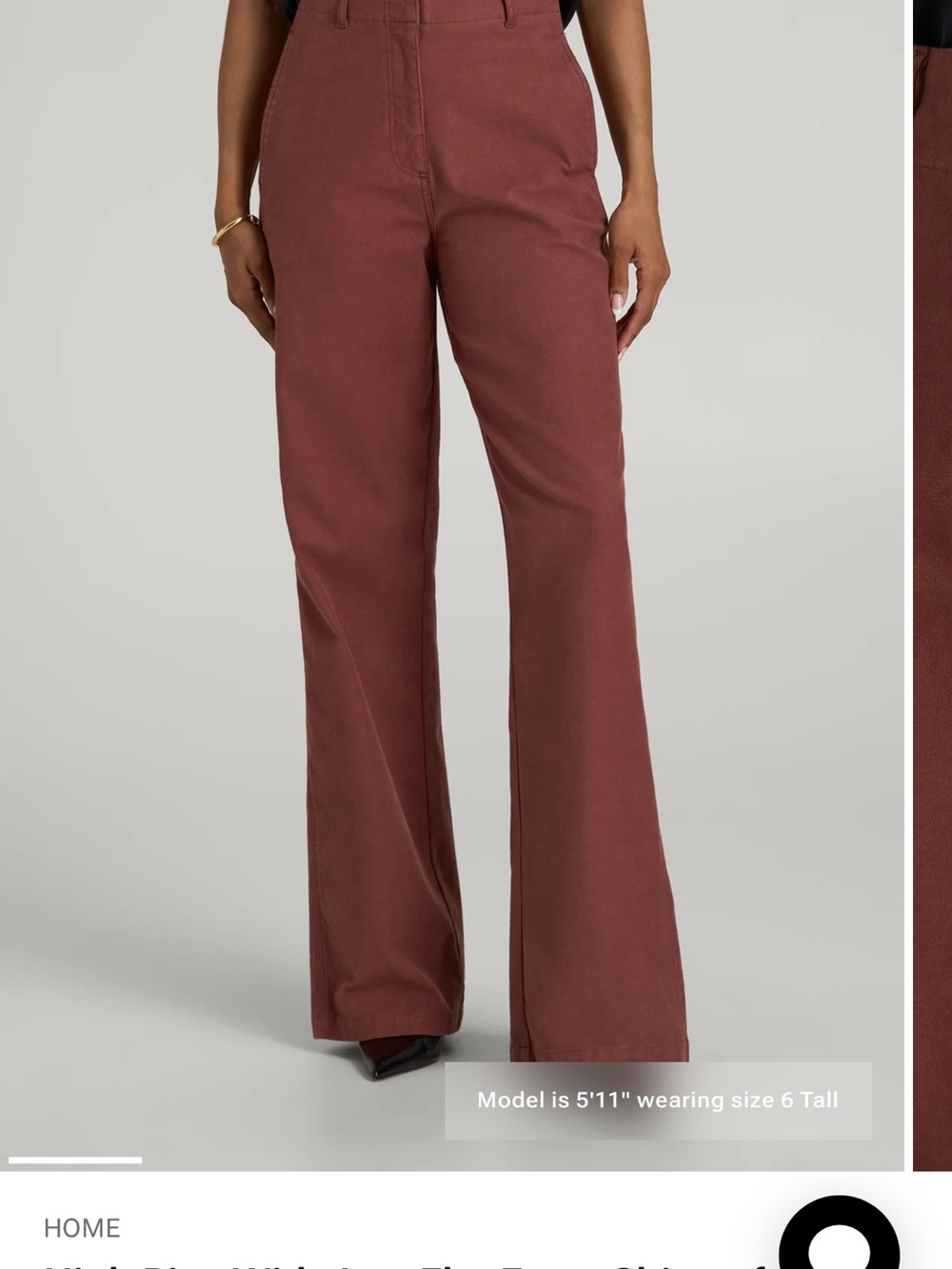 High-Rise Wide Leg Trousers in Intense Rust Tall - Picture 5 of 5
